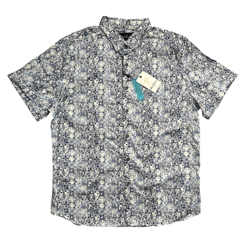 Robert‎ Graham Tailored Fit Kano Blue Abstract Print Button Up Shirt Size 2XL